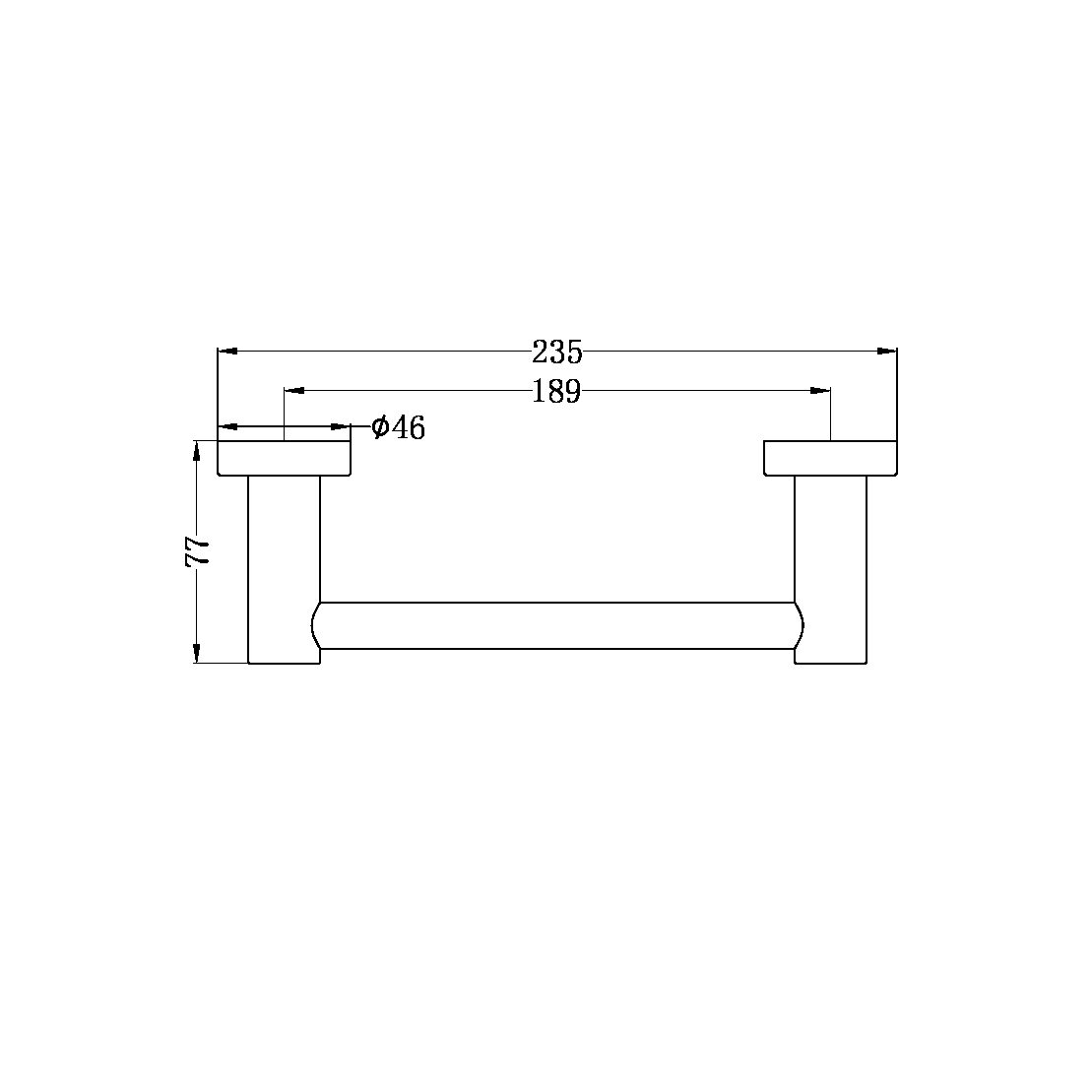 MECCA HAND TOWEL RAIL CHROME (NR1980aCH)