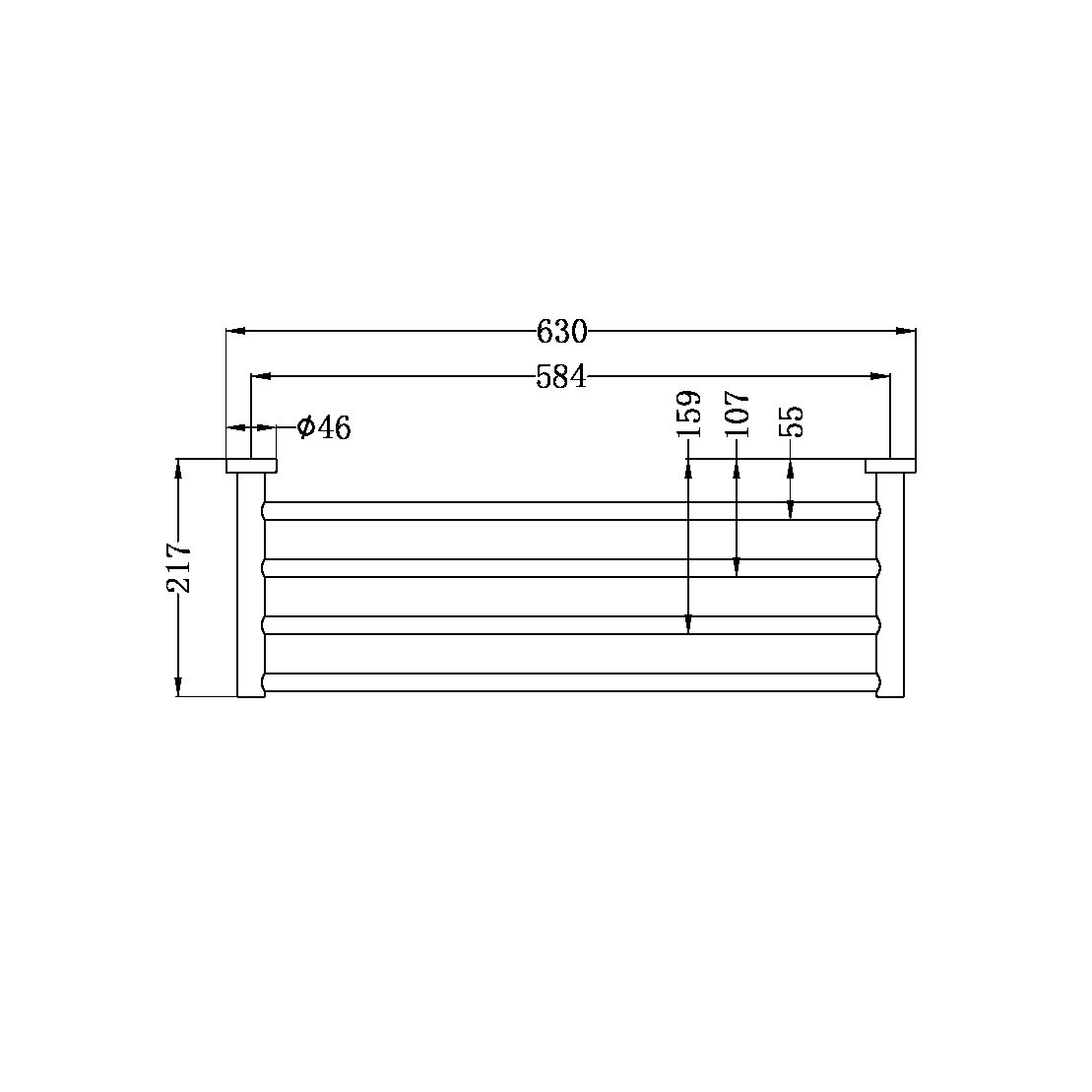 MECCA TOWEL RACK CHROME (NR1989CH)