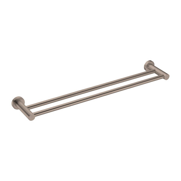 MECCA DOUBLE TOWEL RAIL 600MM BRUSHED BRONZE (NR1924dBZ)