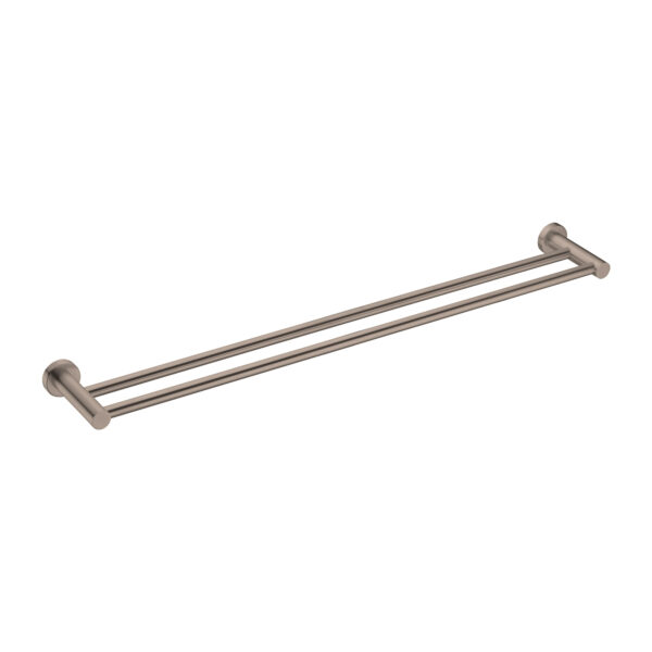 MECCA DOUBLE TOWEL RAIL 800MM BRUSHED BRONZE (NR1930dBZ)