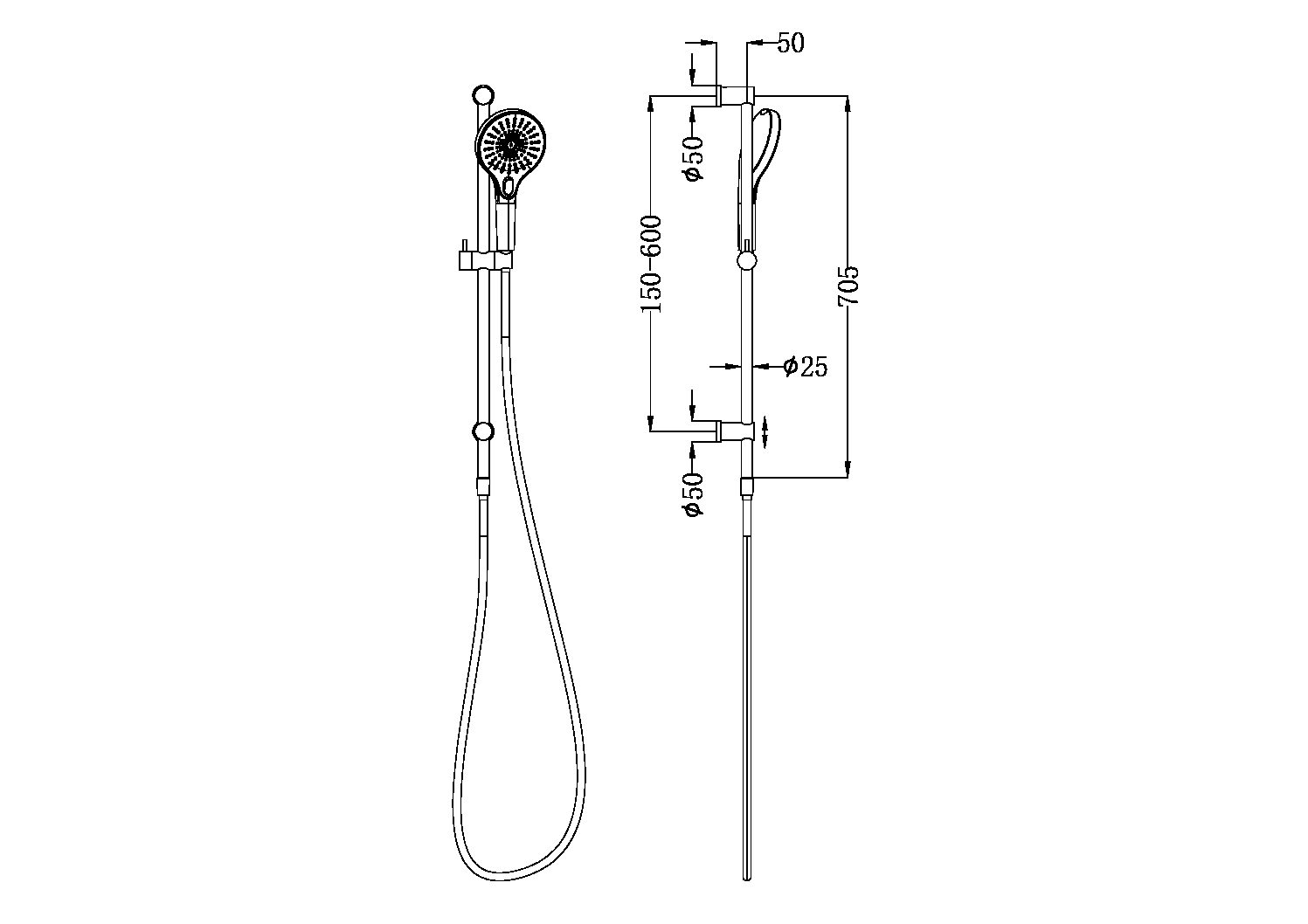 MECCA RAIL SHOWER BRUSHED BRONZED (NR221905dBZ)
