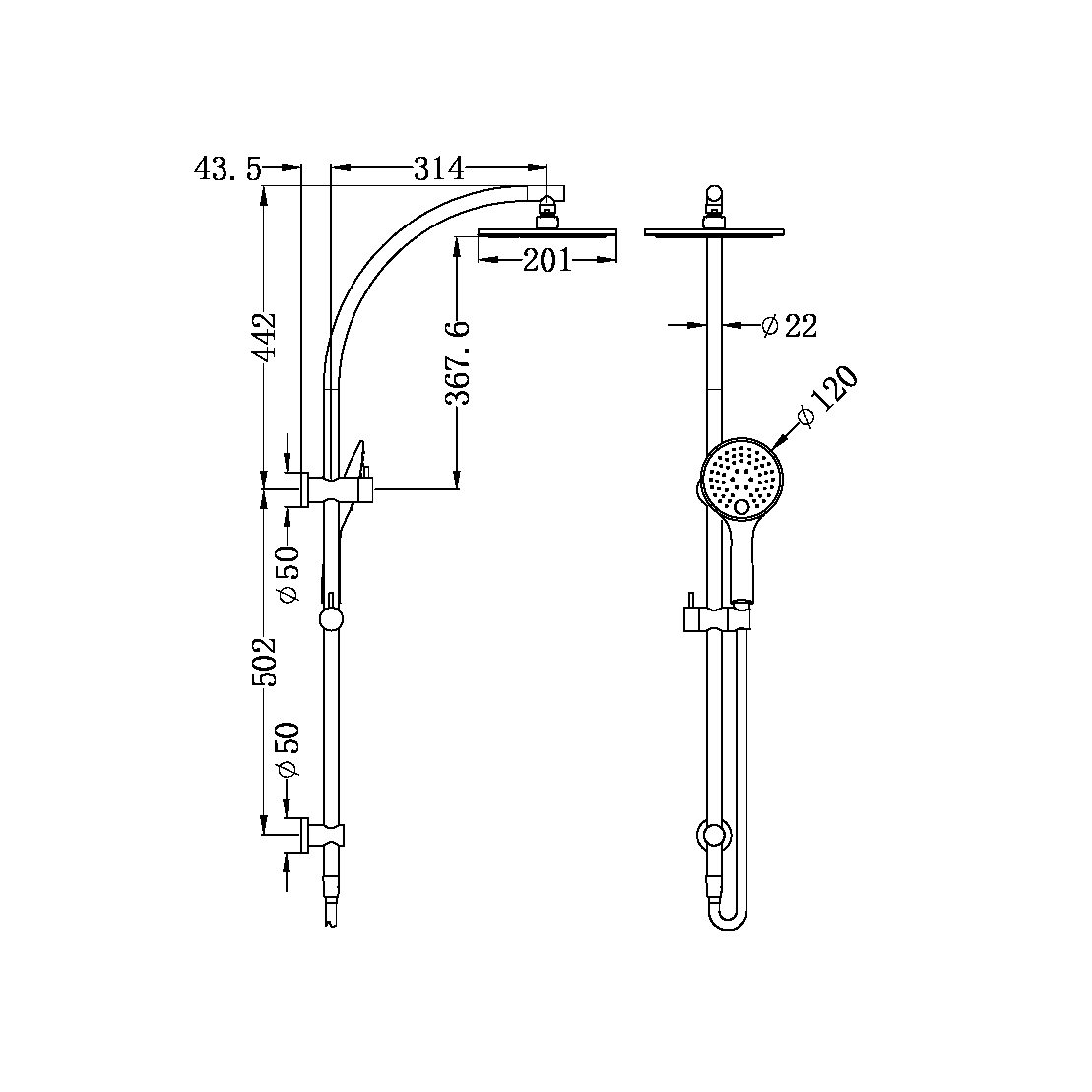 DOLCE SHOWER SET CHROME (NR280705eCH)