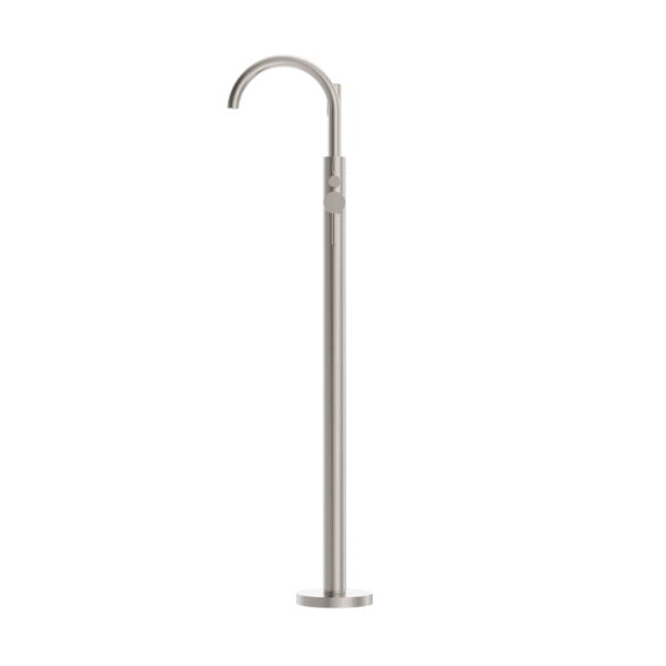 MECCA ROUND FREESTANDING BATH MIXER WITH HAND SHOWER BRUSHED NICKEL (NR210903aBN)