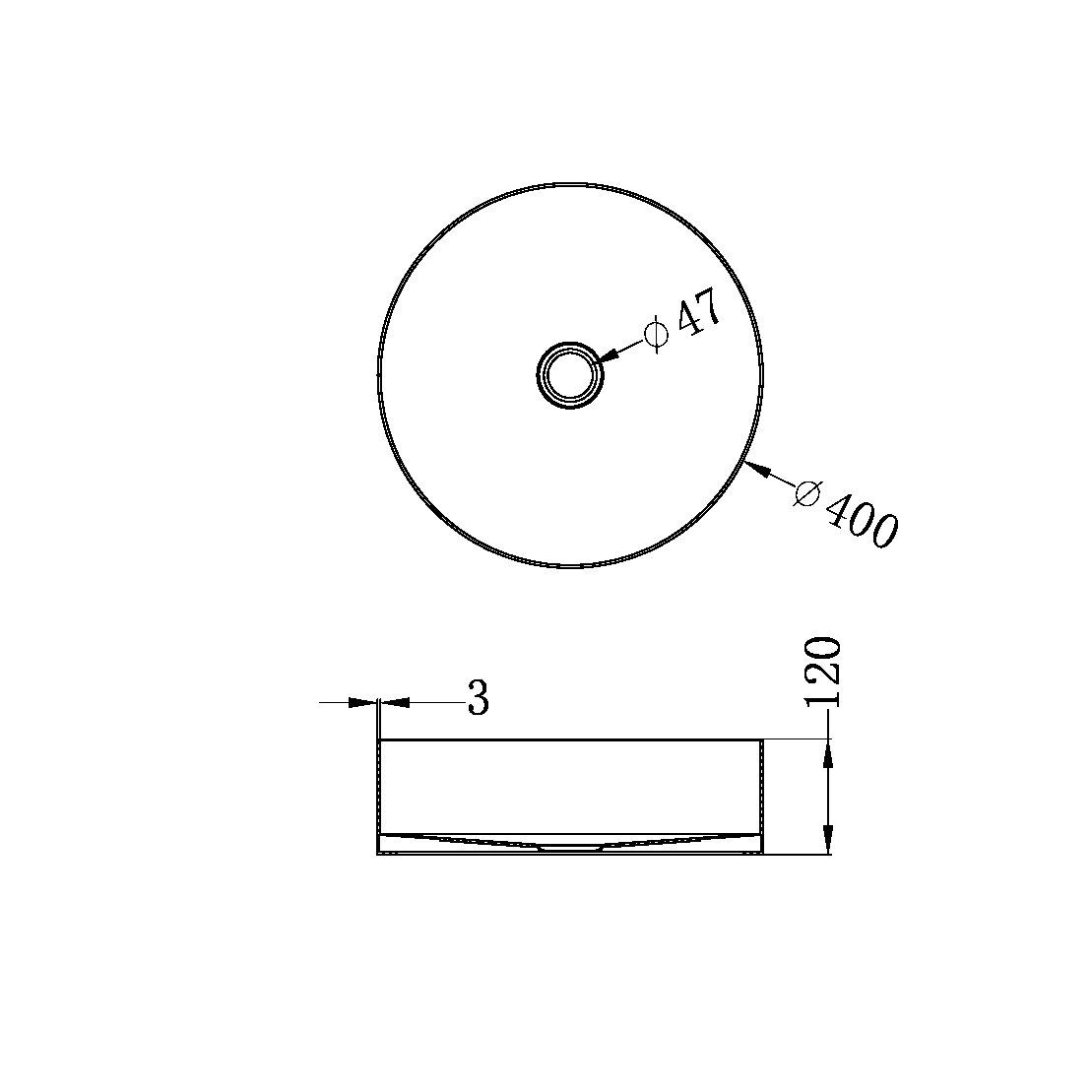OPAL ROUND 400MM STAINLESS STEEL BASIN BRUSHED GOLD (NRB401rBG)