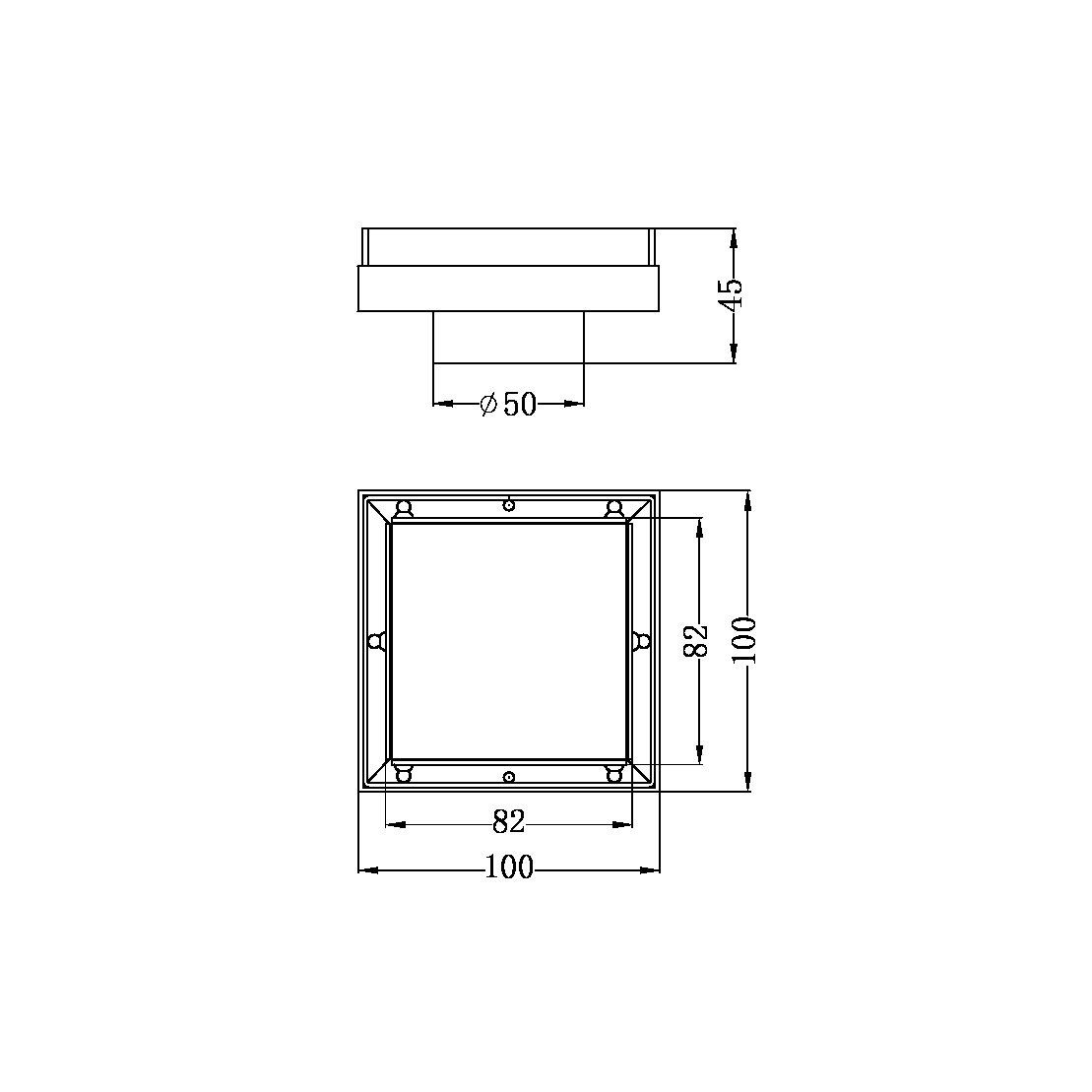 TILE INSERT FLOOR WASTE 50MM OUTLET BRUSHED BRONZE (NRFW001BZ)