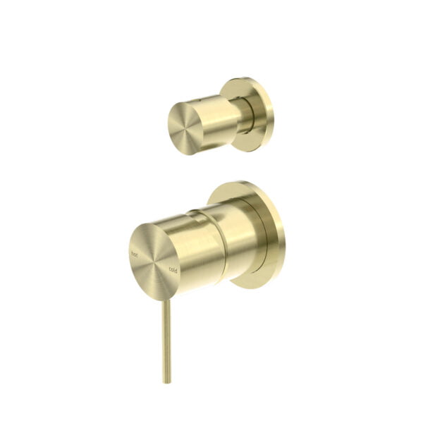 MECCA SHOWER MIXER WITH DIVERTOR SEPARATE BACK PLATE SHOWER VALVE BRUSHED GOLD (NR221911sBG)