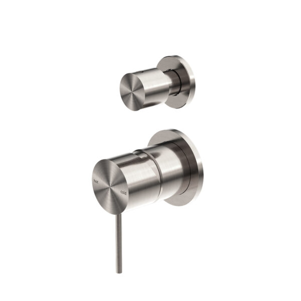 MECCA SHOWER MIXER WITH DIVERTOR SEPARATE BACK PLATE SHOWER VALVE BRUSHED NICKEL (NR221911sBN)