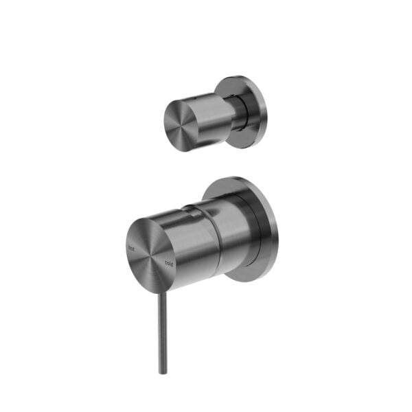 MECCA SHOWER MIXER WITH DIVERTOR SEPARATE BACK PLATE SHOWER VALVE GUN METAL (NR221911sGM)