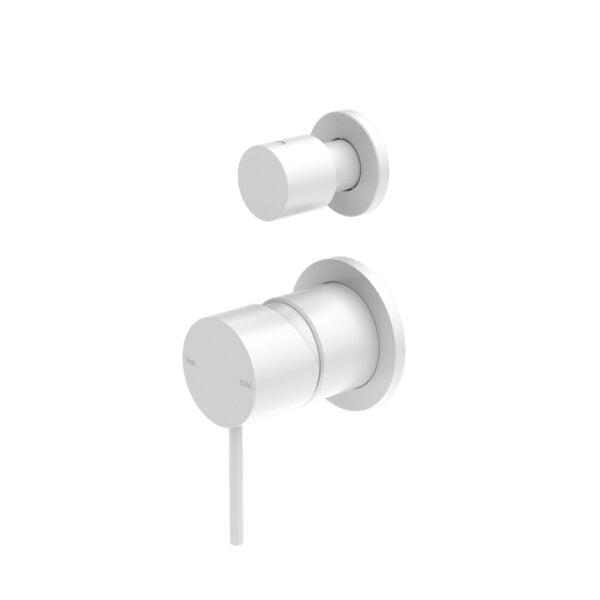 MECCA SHOWER MIXER WITH DIVERTOR SEPARATE BACK PLATE SHOWER VALVE MATTE WHITE (NR221911sMW)