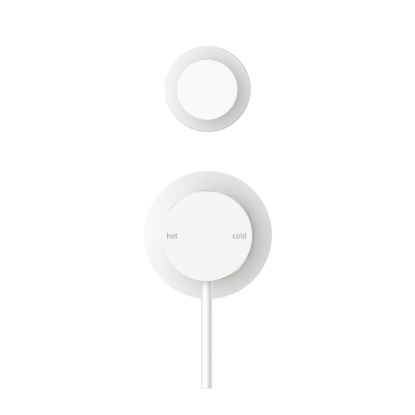 MECCA SHOWER MIXER WITH DIVERTOR SEPARATE BACK PLATE SHOWER VALVE MATTE WHITE (NR221911sMW)
