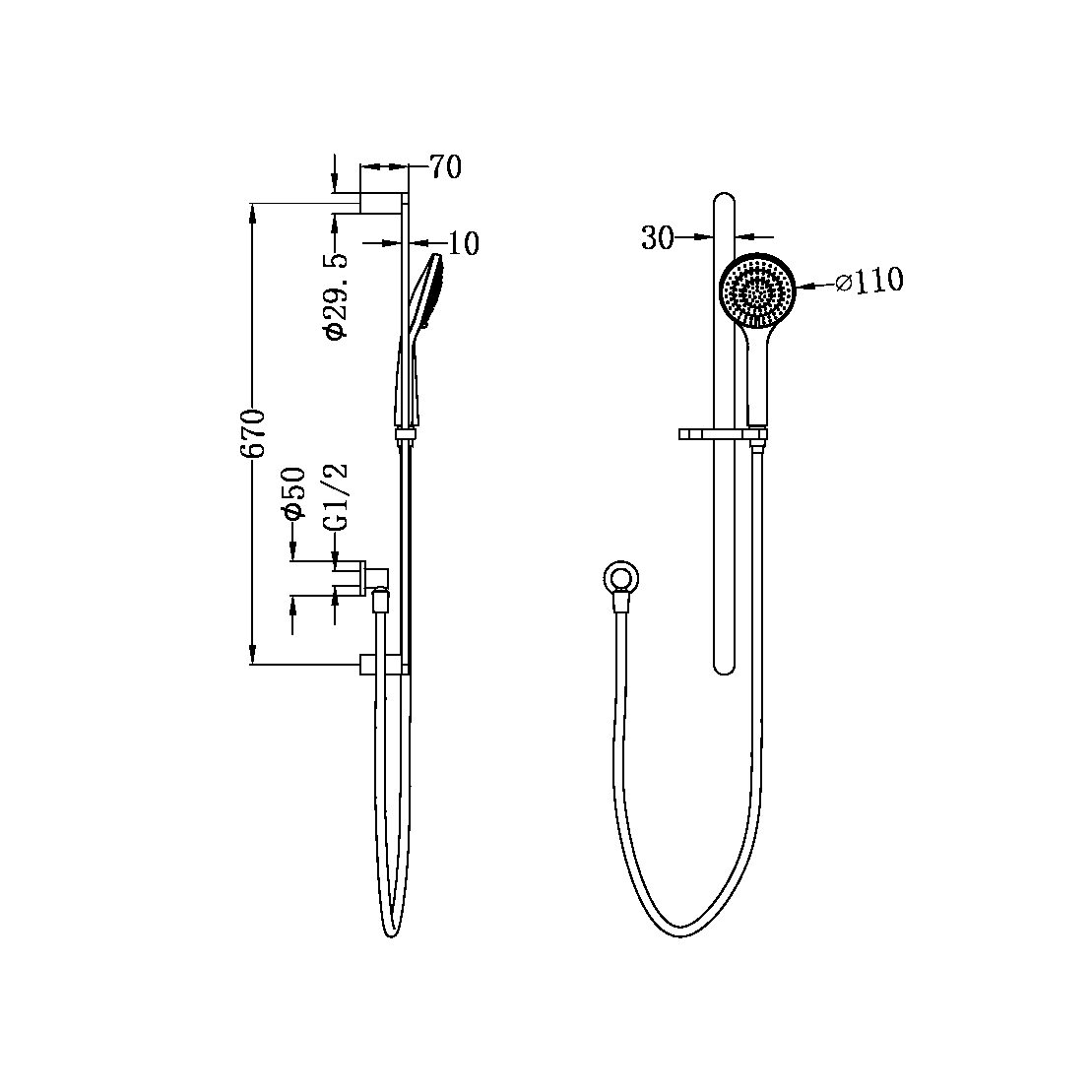 ECCO RAIL SHOWER WITH AIR SHOWER CHROME (NR30802CH)