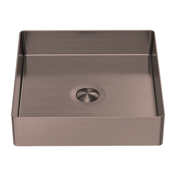 OPAL SQUARE 400MM STAINLESS STEEL BASIN BRUSHED BRONZE (NRB401sBZ)