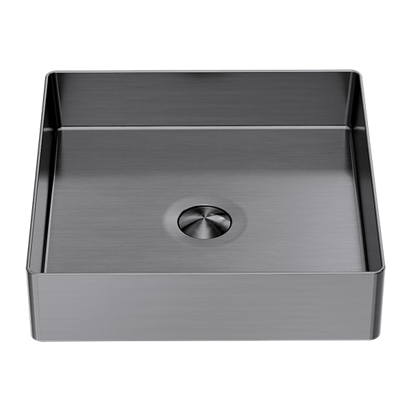 OPAL SQUARE 400MM STAINLESS STEEL BASIN GRAPHITE (NRB401sGR)