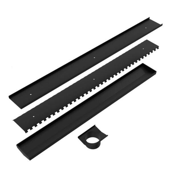 TILE INSERT V CHANNEL FLOOR GRATE 89MM OUTLET WITH HOLE SAW MATTE BLACK (NRFG001HSMB)