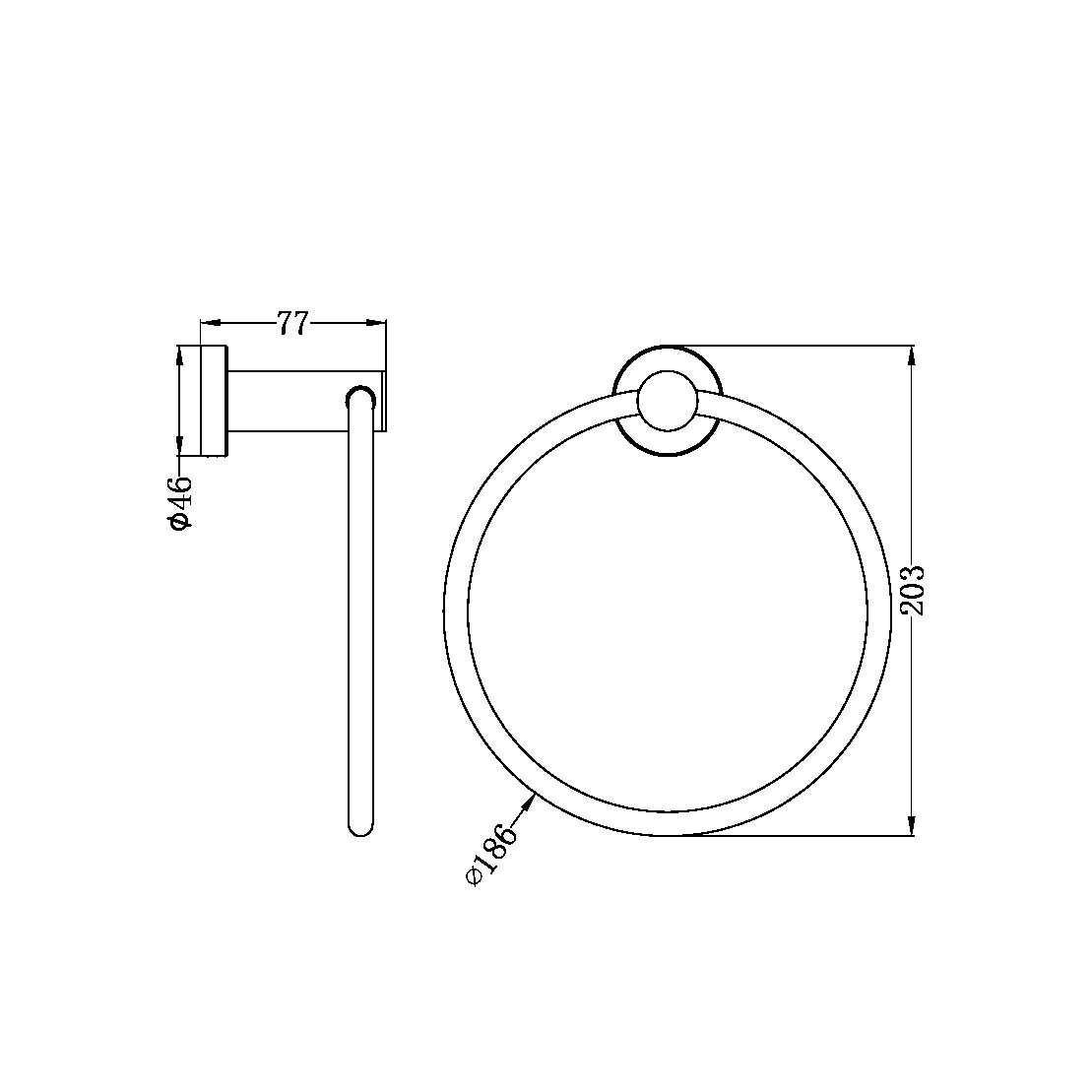 Dolce II HAND TOWEL RING BRUSHED NICKEL (NR2080BN)