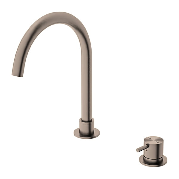 MECCA HOB BASIN MIXER ROUND SWIVEL SPOUT BRUSHED BRONZE (NR221901bBZ)
