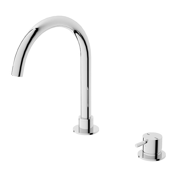 MECCA HOB BASIN MIXER ROUND SWIVEL SPOUT CHROME (NR221901bCH)