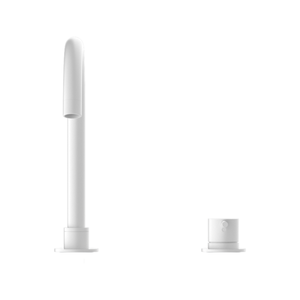 MECCA HOB BASIN MIXER ROUND SWIVEL SPOUT MATTE WHITE (NR221901bMW)