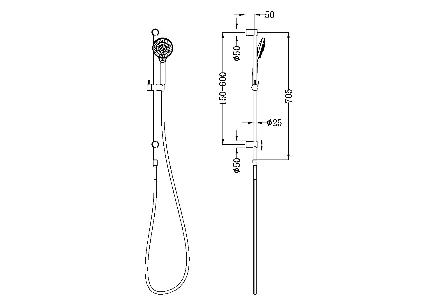 MECCA RAIL SHOWER WITH AIR SHOWER CHROME (NR221905aCH)