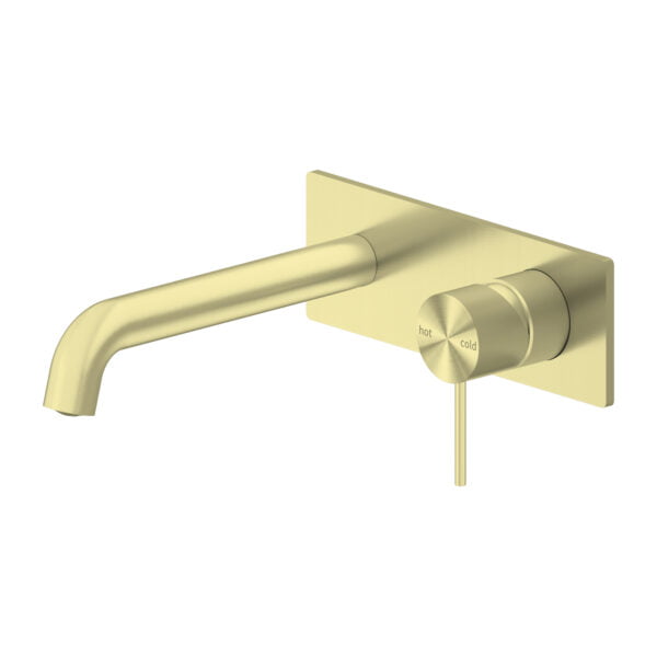 MECCA WALL BASIN/BATH MIXER 120/160/185/230/260MM SPOUT BRUSHED GOLD (NR221910a120/160/185/230/260BG)