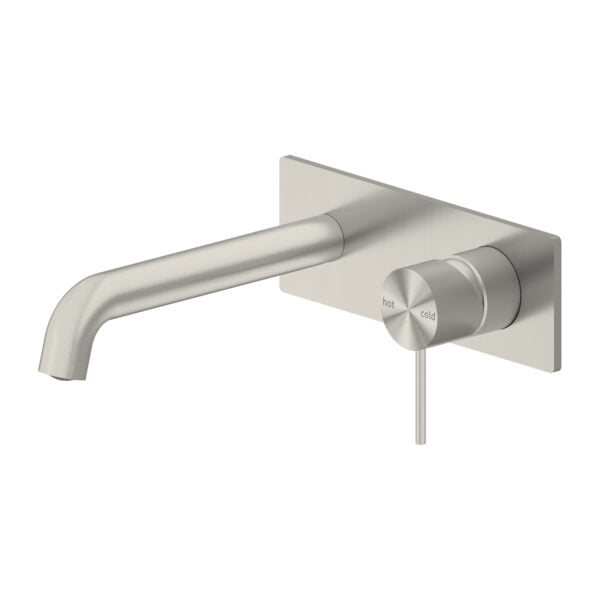 MECCA WALL BASIN/BATH MIXER 120/160/185/230/260MM SPOUT BRUSHED NICKEL (NR221910a120/160/185/230/260BN)
