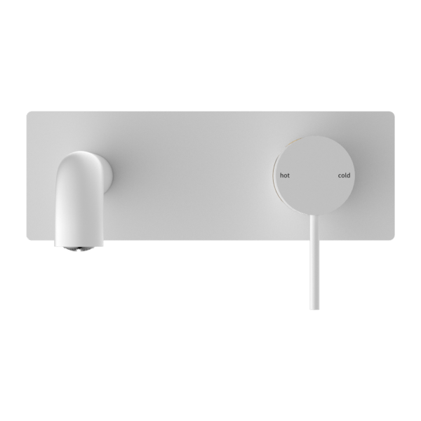 MECCA WALL BASIN/BATH MIXER 120/160/185/230/260MM SPOUT MATTE WHITE (NR221910a120/160/185/230/260MW)