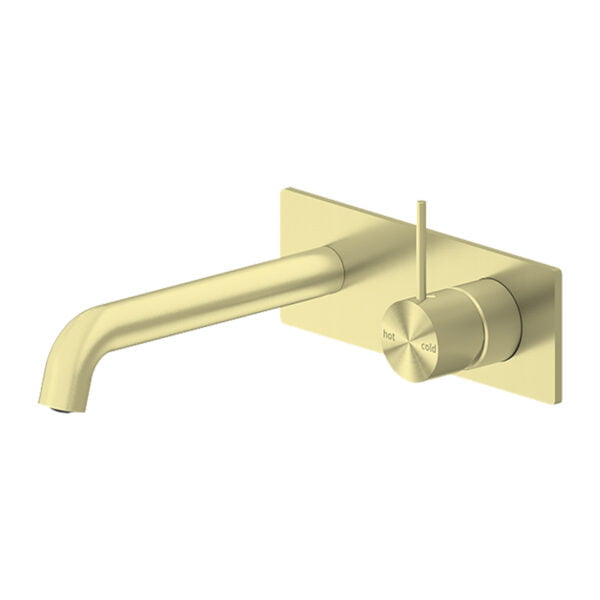 MECCA WALL BASIN/BATH MIXER HANDLE UP 120/160/185/230/260 MM SPOUT BRUSHED GOLD (NR221910b120/160/185/230/260 BG)