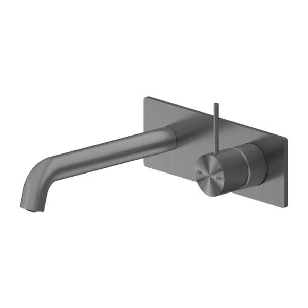 MECCA WALL BASIN/BATH MIXER HANDLE UP 120/160/185/230/260MM SPOUT GUN METAL (NR221910b120/160/185/230/260GM)