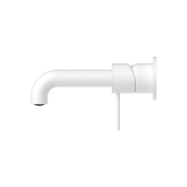 MECCA WALL BASIN/BATH MIXER SEPARATE BACK PLATE 120/160/185/230/260 MM SPOUT MATTE WHITE (NR221910c120/160/185/230/260 MW)