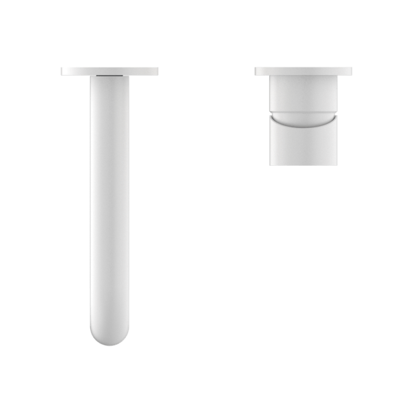 MECCA WALL BASIN/BATH MIXER SEPARATE BACK PLATE 120/160/185/230/260 MM SPOUT MATTE WHITE (NR221910c120/160/185/230/260 MW)