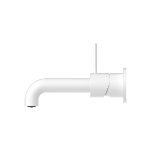 MECCA WALL BASIN/BATH MIXER SEPARATE BACK PLATE HANDLE UP 120/160/185/230/260 MM SPOUT MATTE WHITE (NR221910d120/160/185/230/260 MW)