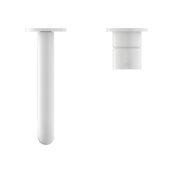 MECCA WALL BASIN/BATH MIXER SEPARATE BACK PLATE HANDLE UP 120/160/185/230/260 MM SPOUT MATTE WHITE (NR221910d120/160/185/230/260 MW)