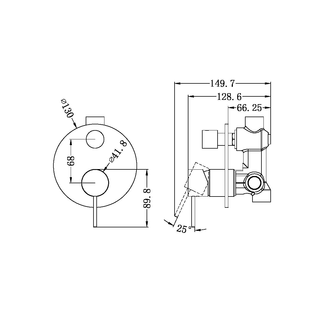 MECCA SHOWER MIXER WITH DIVERTOR SHOWER VALVE CHROME (NR221911aCH)