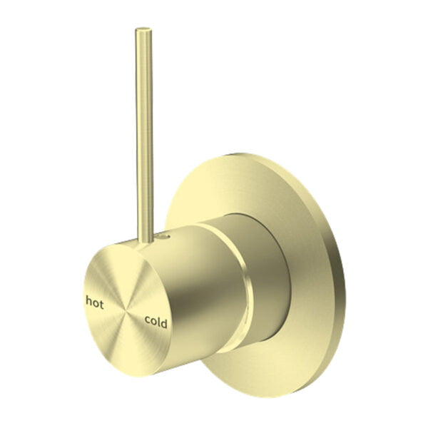 MECCA SHOWER MIXER VALVE KIT SINGLE HANDLE SHOWER VALVE BODY REPLACEMENT SINGLE FUNCTION ROUGH-IN VALVE HANDLE UP BRUSHED GOLD (NR221911bBG)