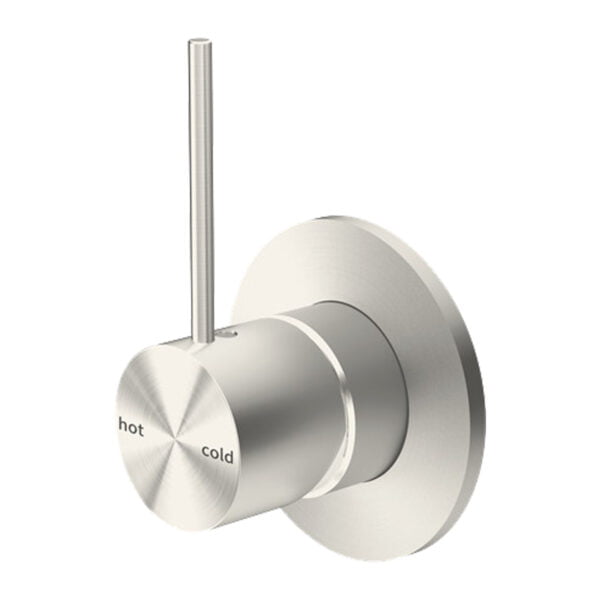 MECCA SHOWER MIXER VALVE KIT SINGLE HANDLE SHOWER VALVE BODY REPLACEMENT SINGLE FUNCTION ROUGH-IN VALVE HANDLE UP BRUSHED NICKEL (NR221911bBN)