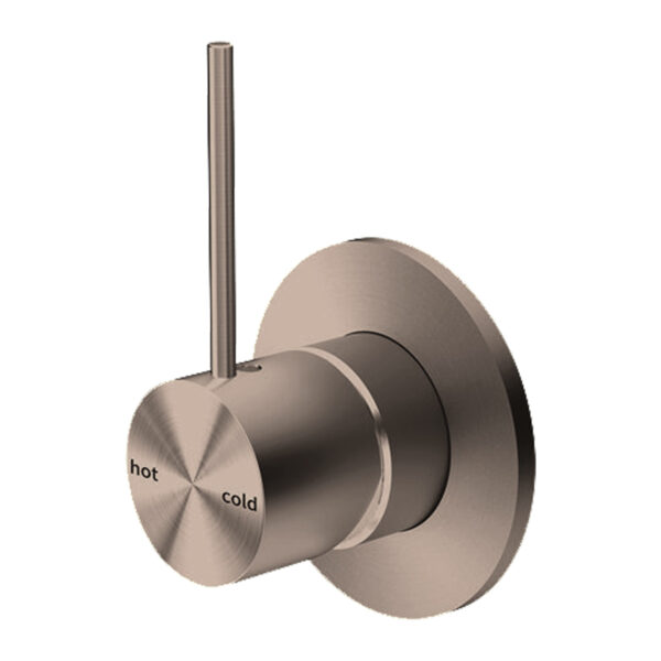 MECCA SHOWER MIXER VALVE KIT SINGLE HANDLE SHOWER VALVE BODY REPLACEMENT SINGLE FUNCTION ROUGH-IN VALVE HANDLE UP BRUSHED BRONZE (NR221911bBZ)