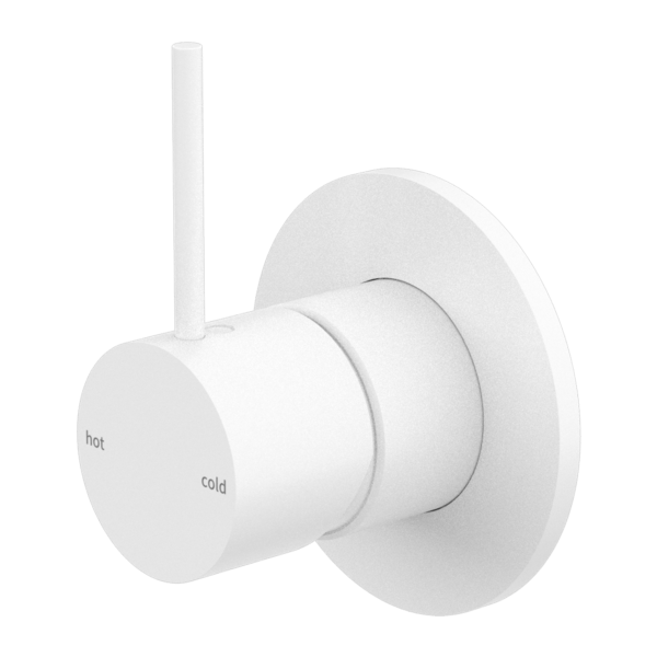 MECCA SHOWER MIXER VALVE KIT SINGLE HANDLE SHOWER VALVE BODY REPLACEMENT SINGLE FUNCTION ROUGH-IN VALVE HANDLE UP MATTE WHITE (NR221911bMW)