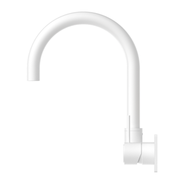 MECCA WALL BASIN/BATH MIXER SWIVEL SPOUT HANDLE UP MATTE WHITE (NR221910pMW)