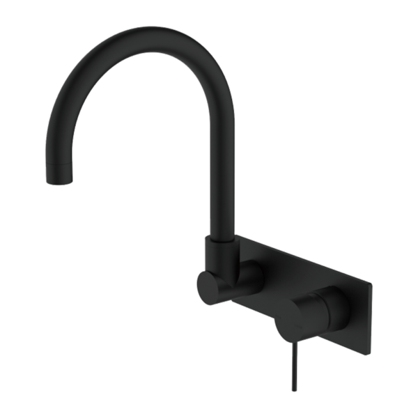 MECCA WALL BASIN/BATH MIXER SWIVEL SPOUT MATTE BLACK (NR221910qMB)