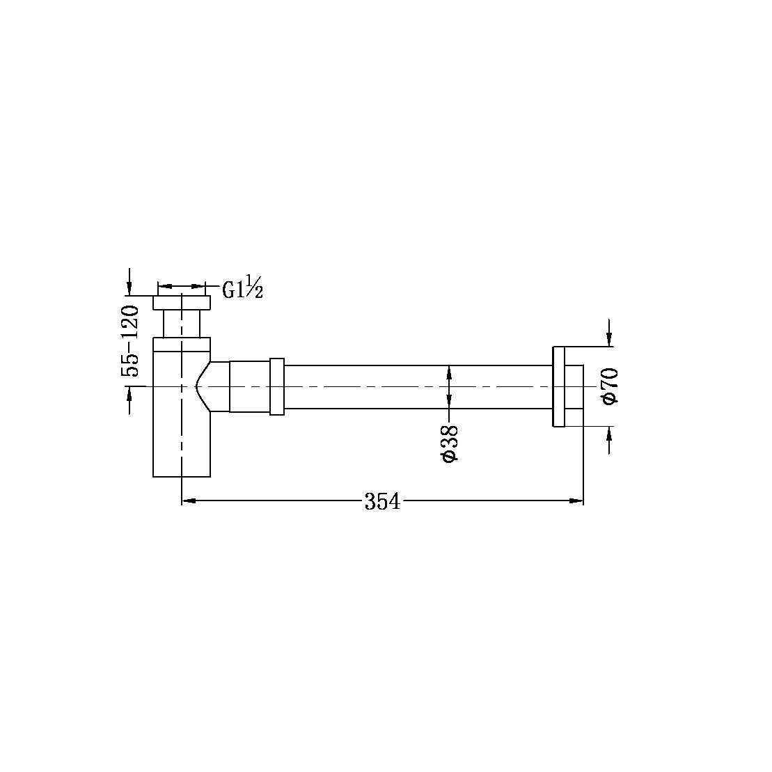 BOTTLE TRAP 40MM AGED BRASS (NRA186eAB)
