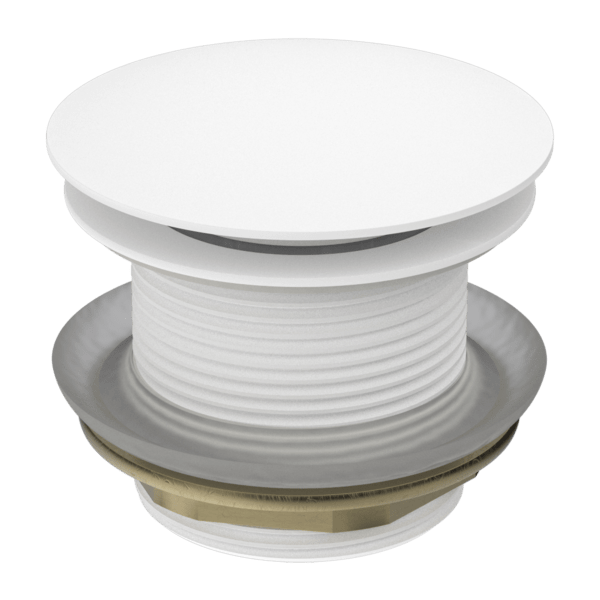 40MM BATH POP-UP PLUG WITH REMOVABLE WASTE NO OVERFLOW MATTE WHITE (NRA707MW)