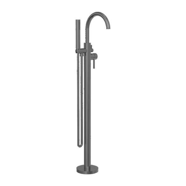 MECCA ROUND FREESTANDING BATH MIXER WITH HAND SHOWER GUN METAL (NR210903aGM)