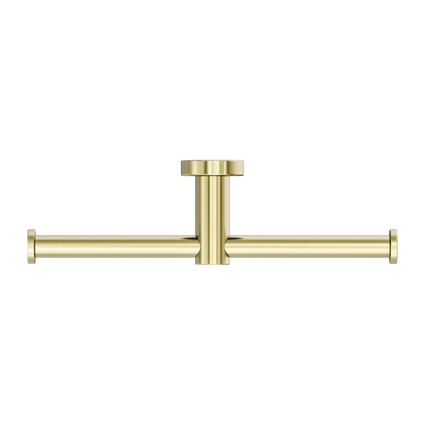 MECCA DOUBLE TOILET ROLL HOLDER BRUSHED GOLD (NR1986dBG)