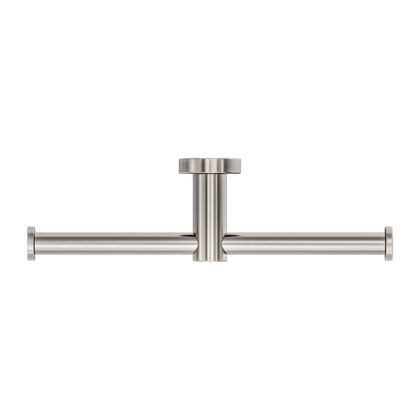 MECCA DOUBLE TOILET ROLL HOLDER BRUSHED NICKEL (NR1986dBN)