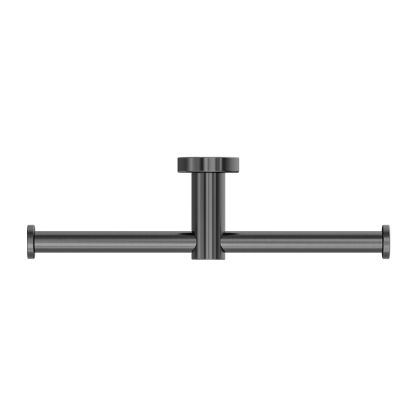 MECCA DOUBLE TOILET ROLL HOLDER GUN METAL (NR1986dGM)