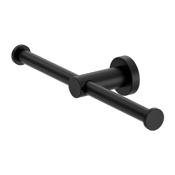 MECCA DOUBLE TOILET ROLL HOLDER MATTE BLACK (NR1986dMB)