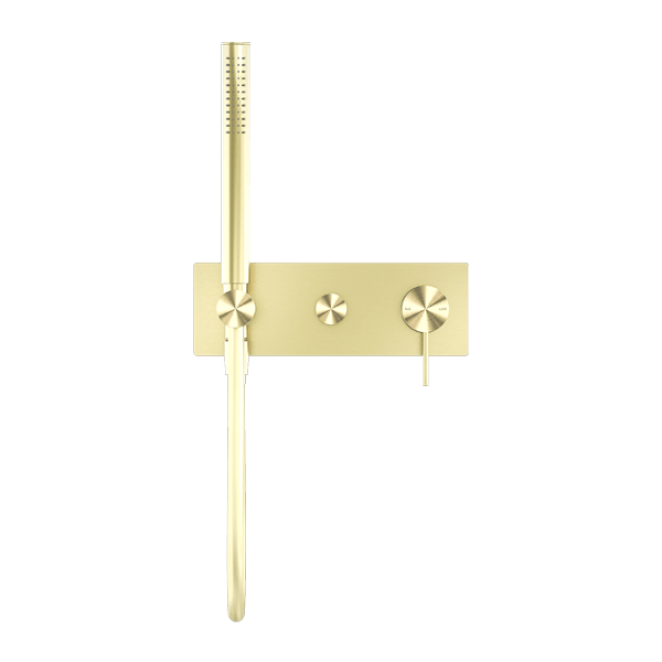 MECCA SHOWER MIXER WITH DIVERTOR SYSTEM SHOWER FAUCET SET WITH 2 HANDLES BRUSHED GOLD (NR221912eBG)