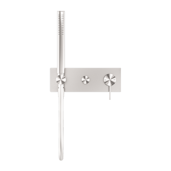 MECCA SHOWER MIXER WITH DIVERTOR SYSTEM SHOWER FAUCET SET WITH 2 HANDLES BRUSHED NICKEL (NR221912eBN)