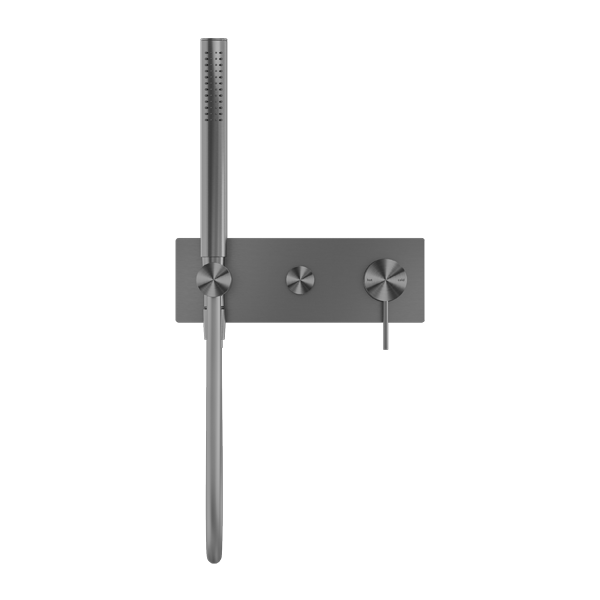 MECCA SHOWER MIXER WITH DIVERTOR SYSTEM SHOWER FAUCET SET WITH 2 HANDLES GUN METAL (NR221912eGM)