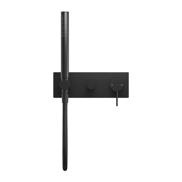 MECCA SHOWER MIXER WITH DIVERTOR SYSTEM SHOWER FAUCET SET WITH 2 HANDLES MATTE BLACK (NR221912eMB)
